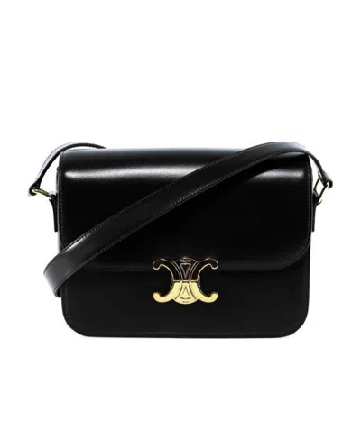 Celine Medium Triomphe Bag In Black