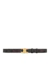Celine Medium Triomphe Belt In Triomphe Leather Canvas In Brown