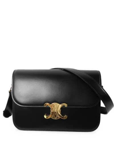 Celine Medium Triomphe Shoulder Bag In Black