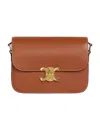 Celine Women Teen Triomphe Leather Shoulder Bag In Brown
