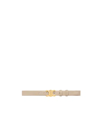 Celine Medium Triomphe Taurillon Belt In Nude
