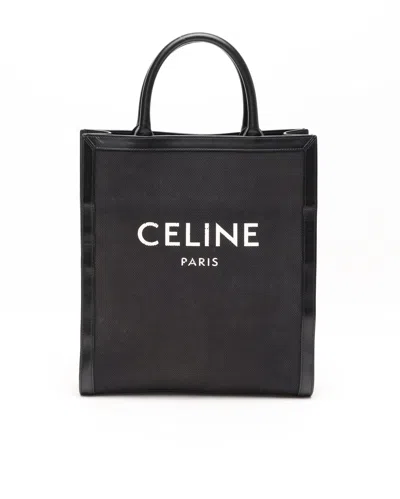 Celine Céline Medium Vertical Cabas Tote Bag In Black