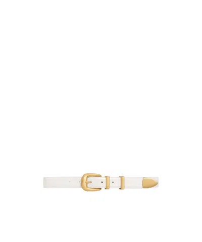 Celine Medium Western Belt In White