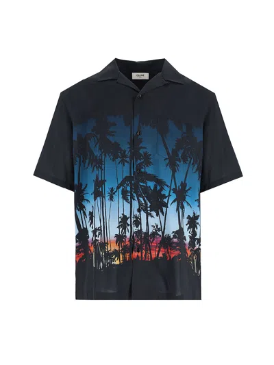 Celine Céline Men's 100% Viscose Button-up Shirt In Black