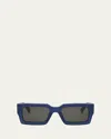 Celine Men's 3-dot Acetate Rectangle Sunglasses In Black