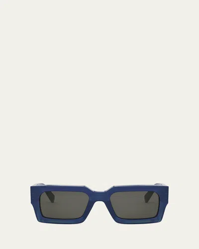 Celine Men's 3-dot Acetate Rectangle Sunglasses In Black