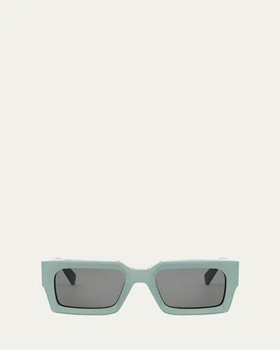 CELINE MEN'S 3-DOT ACETATE RECTANGLE SUNGLASSES
