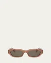 Celine Men's 3 Dots Acetate Rectangle Sunglasses