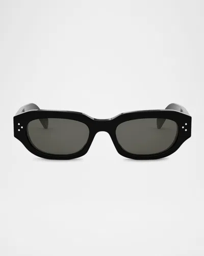 CELINE MEN'S 3 DOTS ACETATE RECTANGLE SUNGLASSES