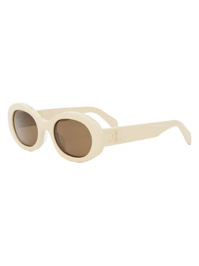 Celine Men's 52mm Oval Acetate Sunglasses In Neutral