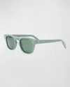 Celine Men's Acetate Round Sunglasses In Green