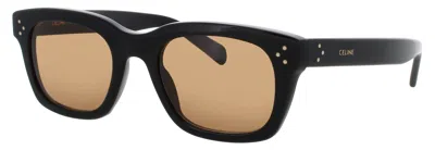Celine Men's Acetate Square Sunglasses In 01j - Shiny Black / Roviex