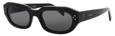 Celine Men's Acetate Sunglasses 54-20-145 In 01a - Shiny Black / Smoke