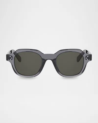 Celine Men & Apos;s 3 Dots Acetate Square Sunglasses In Grey Other