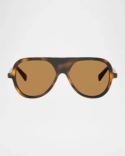 Celine Men & Apos;s 55mm Pilot Sunglasses In Brown