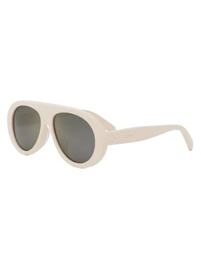 Celine Men's Après Ski 55mm Pilot Sunglasses In White