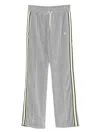 Celine Straight-leg Webbing-trimmed Logo-embroidered Cotton-blend Velour Track Pants In Gray