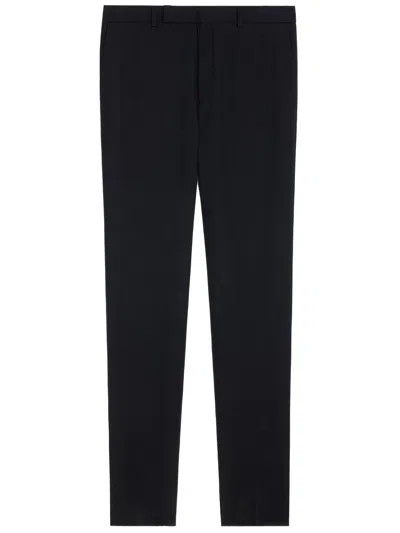 Celine Men's Black Wool Gabardine Trousers For Fw23 In Brown