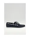 Celine Bateau Leather Boat Shoes In Blue