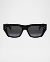 Celine Men's Bold 3 Dots Sunglasses In Shiny Black Gradient Smoke