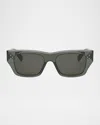 Celine Bold 3 Dots 53mm Geometric Sunglasses In Shiny Light Green Smoke