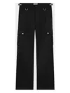 Celine Straight-leg Cotton And Linen-blend Cargo Trousers In Black