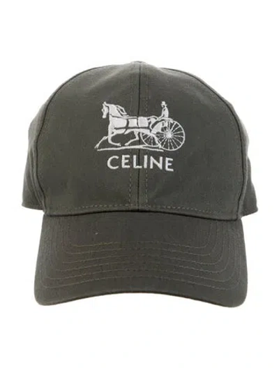 Pre-owned Celine Men's Carriage Baseball Cap In Green