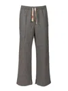 Celine Men Cashmere Drawstring Trousers In Gray