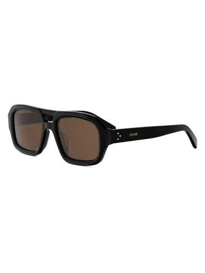 Celine Men's  3 Dots 53mm Pilot Sunglasses In Black