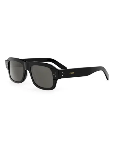 Celine Men's  3 Dots Hd 53mm Rectangular Sunglasses In Black