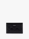 Celine Men Triomphe Coated Canvas And Leather Card Holder In Black