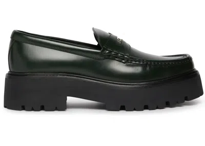 Pre-owned Celine Men's  Chunky Bull Penny Loafers Sneakers In Bottle Green