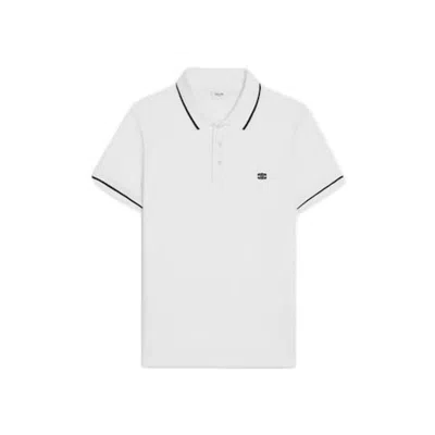 Pre-owned Celine Men's  Classic Cotton Pique Polo Shirt In Off White/black