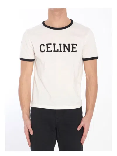 Celine Logo Short-sleeved T-shirt In White