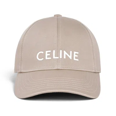 Pre-owned Celine Men's  Cotton Baseball Cap In British Beige