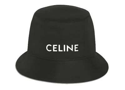 Pre-owned Celine Men's  Cotton Bucket Hat In Black