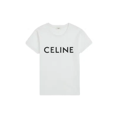 Pre-owned Celine Men's  Cotton T-shirt In White/black