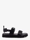 Celine Toe Flat Sole Buckle Detailing Sandals In Black