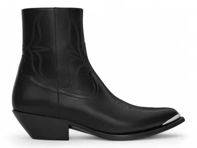 Pre-owned Celine Men's  Leon Zipped Boot Sneakers In Black