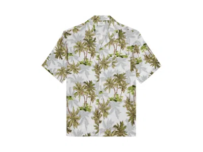 Pre-owned Celine Men's  Loose Hawaiian Printed Viscose Shirt In Ombre/palm Tree Print
