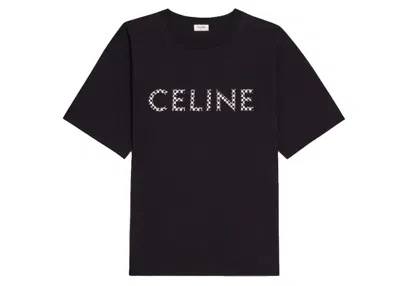Pre-owned Celine Men's  Loose T-shirt In Cotton Jersey With Studs In Black