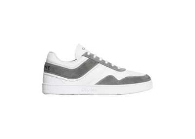 Pre-owned Celine Men's  Low Lace Up Sneakers In Grey/optic White