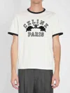 Celine Slim-fit Logo-flocked Cotton-jersey T-shirt In White