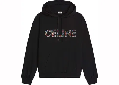 Pre-owned Celine Men's  Rhinestones Hoodie In Black