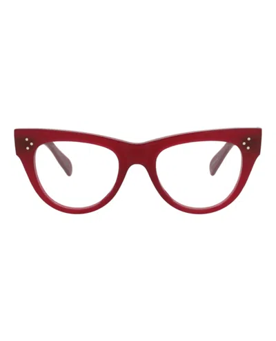 Pre-owned Celine Men's  Roundframe Acetate Optical Frames In Green Green Transparent (cl5004in/48/093)