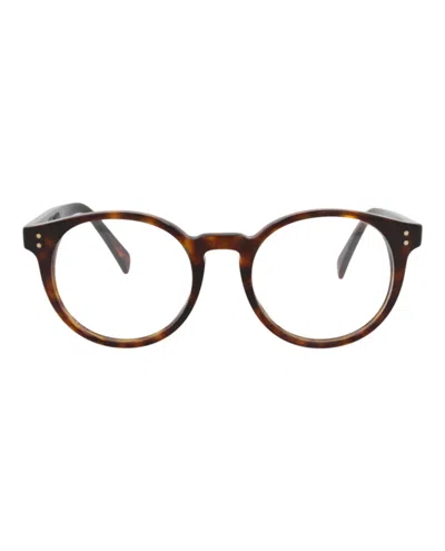 Pre-owned Celine Men's  Roundframe Metal Optical Frames In Gold Gold Transparent (cl50037u/52/031)