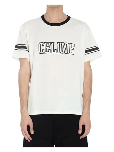 Celine Logo Short-sleeved T-shirt In White