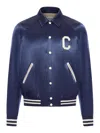 Celine Bomber Jacket In Technical Fabric In Blue