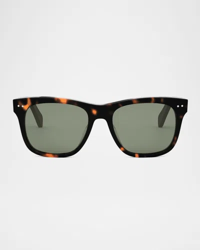 CELINE MEN'S CELINE THIN ACETATE SQUARE SUNGLASSES