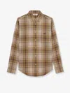 Celine Loose Shirt In Light Checked Cotton In Brown
